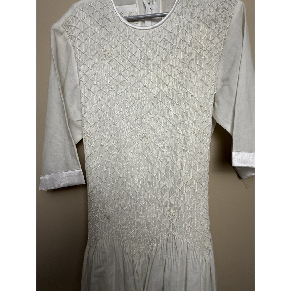 Stasbury Smocked Heirloom Dress With Under Slip Size 14 100% Cotton - Picture 3 of 7